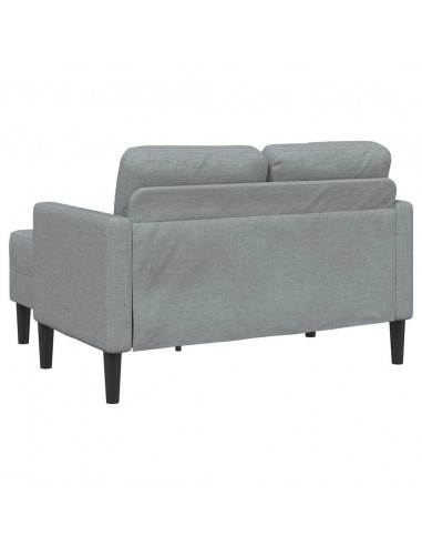 Divano 2 Posti con Chaise a L Grigio Chiaro 125 cm in Tessuto