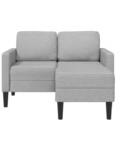 Divano 2 Posti con Chaise a L Grigio Nuvola 125 cm in Tessuto
