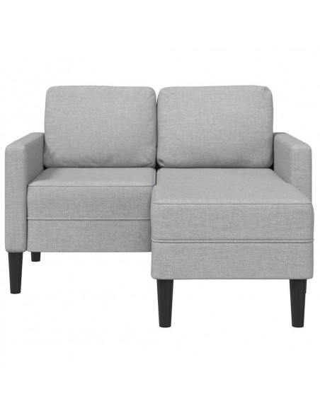 Divano 2 Posti con Chaise a L Grigio Nuvola 125 cm in Tessuto