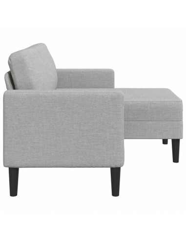 Divano 2 Posti con Chaise a L Grigio Nuvola 125 cm in Tessuto