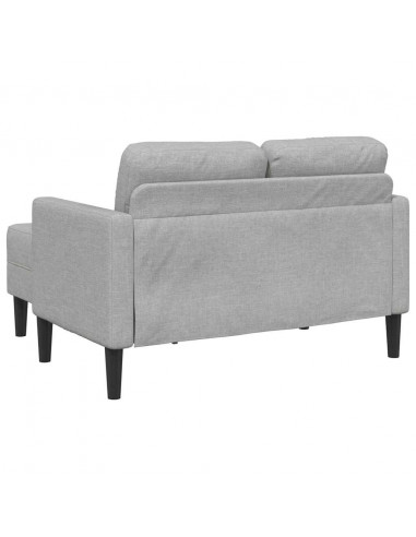 Divano 2 Posti con Chaise a L Grigio Nuvola 125 cm in Tessuto