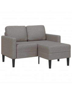 Divano 2 Posti con Chaise a L Tortora 125 cm in Tessuto