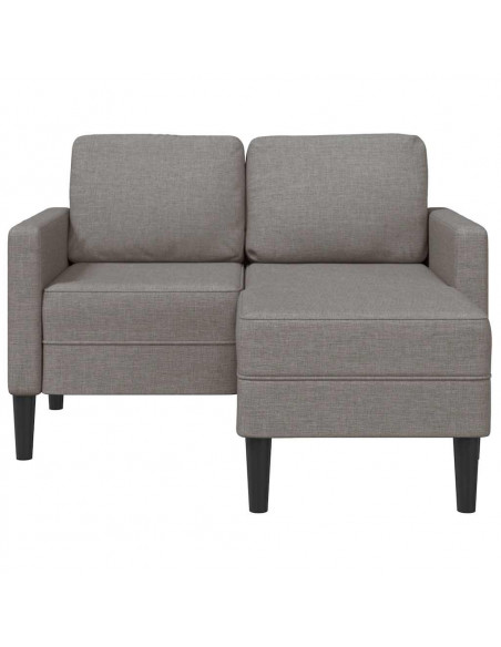 Divano 2 Posti con Chaise a L Tortora 125 cm in Tessuto