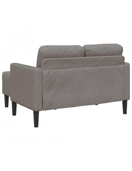 Divano 2 Posti con Chaise a L Tortora 125 cm in Tessuto