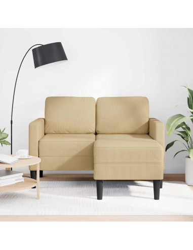 Divano 2 Posti con Chaise a L Verde Chiaro Grigio 125 cm Lino