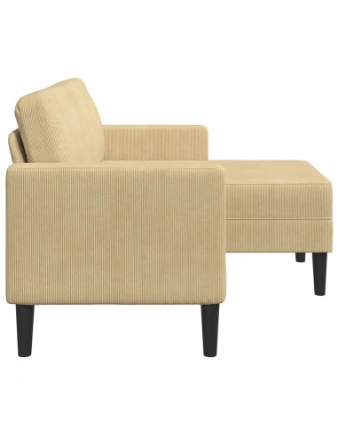 Divano 2 Posti con Chaise a L Verde Chiaro Grigio 125 cm Lino