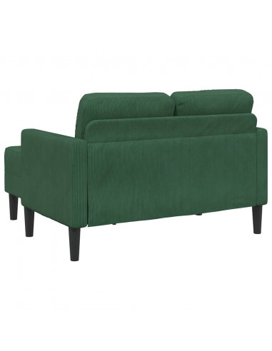 Divano 2 Posti con Chaise longue a L Verde Giungla 125 cm Lino