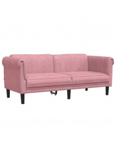 Divano a 2 Posti Rosa in Velluto