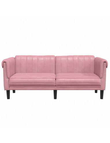 Divano a 2 Posti Rosa in Velluto