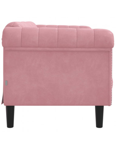 Divano a 2 Posti Rosa in Velluto