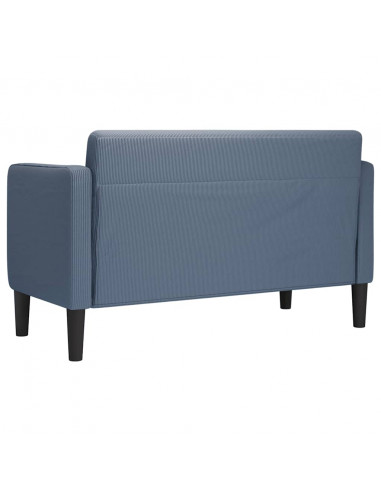 Divano Divanetto Blu 109 cm Tessuto di Velluto a Coste