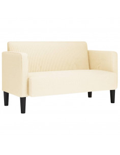 Divano Divanetto Crema 109 cm Tessuto di Velluto a Coste