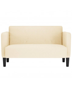 Divano Divanetto Crema 109 cm Tessuto di Velluto a Coste 2