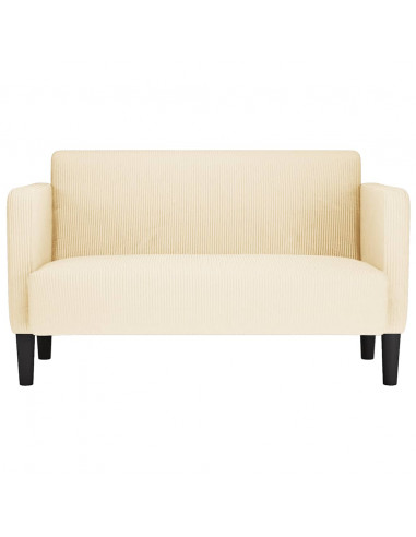 Divano Divanetto Crema 109 cm Tessuto di Velluto a Coste