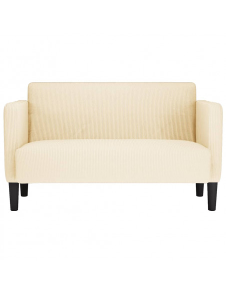 Divano Divanetto Crema 109 cm Tessuto di Velluto a Coste
