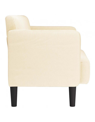Divano Divanetto Crema 109 cm Tessuto di Velluto a Coste