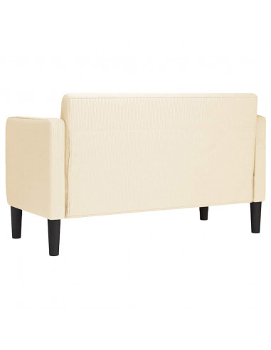 Divano Divanetto Crema 109 cm Tessuto di Velluto a Coste