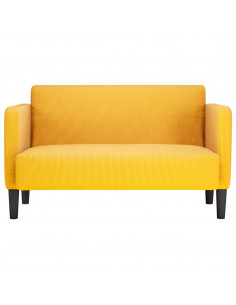 Divano Divanetto Giallo Chiaro 109cm Tessuto di Velluto a Coste 2