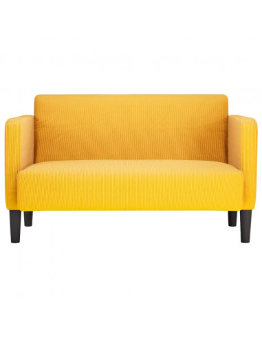 Divano Divanetto Giallo Chiaro 109cm Tessuto di Velluto a Coste
