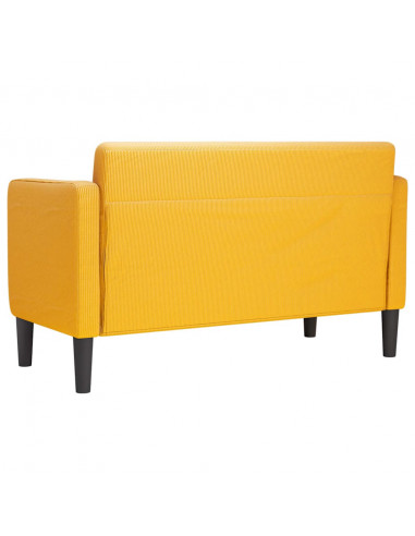 Divano Divanetto Giallo Chiaro 109cm Tessuto di Velluto a Coste