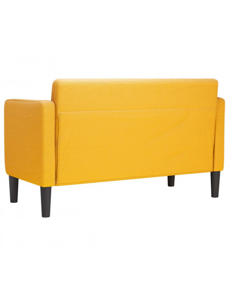 Divano Divanetto Giallo Chiaro 109cm Tessuto di Velluto a Coste