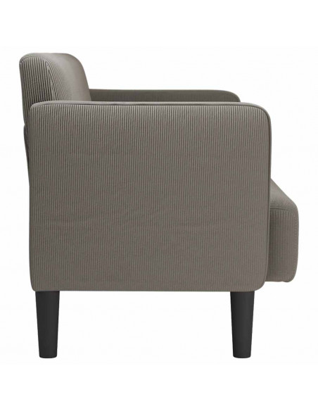Divano Divanetto Grigio Chiaro 109cm Tessuto di Velluto a Coste