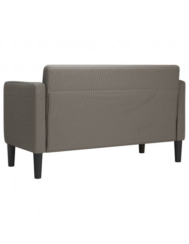 Divano Divanetto Grigio Chiaro 109cm Tessuto di Velluto a Coste
