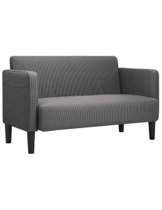 Divano Divanetto Grigio Scuro 109 cm Tessuto di Velluto a Coste