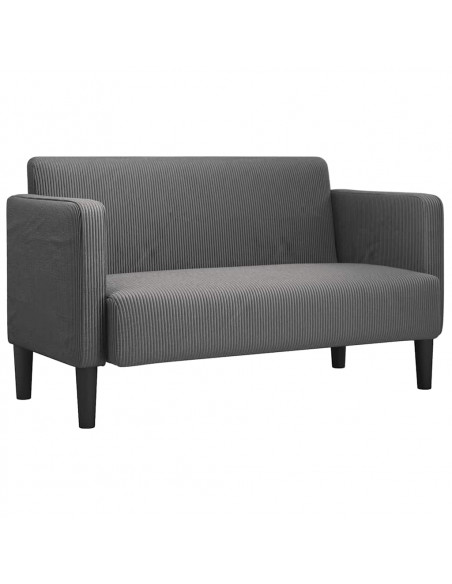 Divano Divanetto Grigio Scuro 109 cm Tessuto di Velluto a Coste