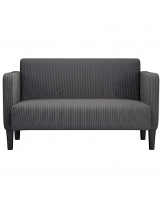 Divano Divanetto Grigio Scuro 109 cm Tessuto di Velluto a Coste 2