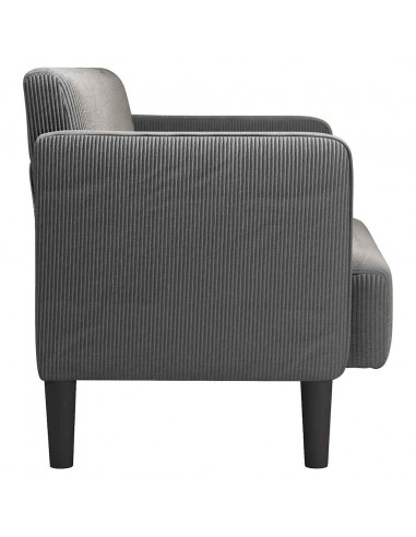 Divano Divanetto Grigio Scuro 109 cm Tessuto di Velluto a Coste