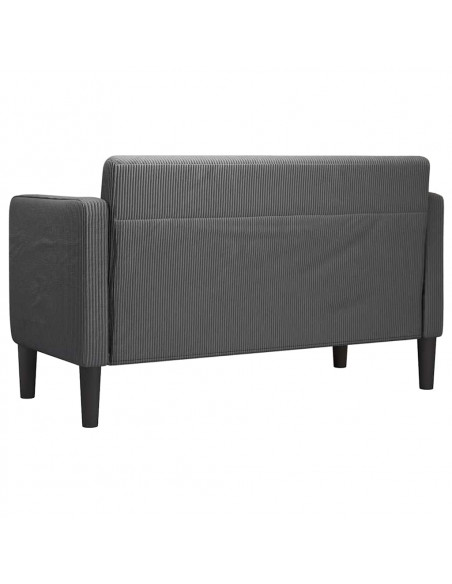 Divano Divanetto Grigio Scuro 109 cm Tessuto di Velluto a Coste