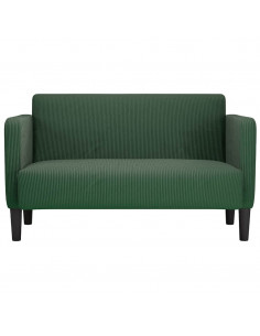 Divano Divanetto Verde Scuro 109cm Tessuto di Velluto a Coste 2