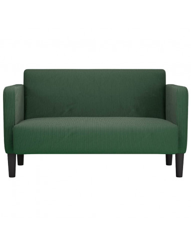 Divano Divanetto Verde Scuro 109cm Tessuto di Velluto a Coste