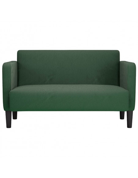 Divano Divanetto Verde Scuro 109cm Tessuto di Velluto a Coste