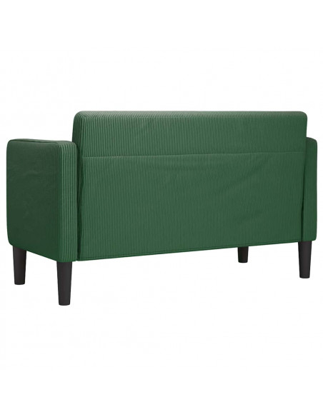 Divano Divanetto Verde Scuro 109cm Tessuto di Velluto a Coste