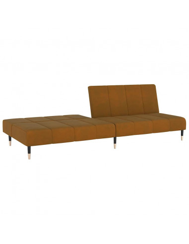 Divano Letto a 2 Posti Marrone in Velluto