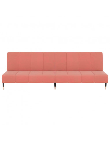 Divano Letto a 2 Posti Rosa in Velluto
