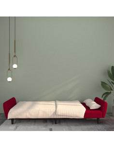 Divano Letto a 2 Posti Rosso Vino in Velluto 2