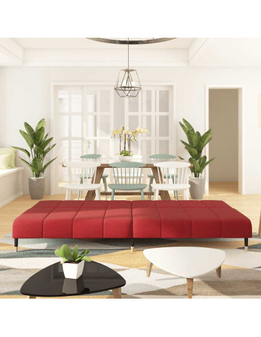 Divano Letto a 2 Posti Rosso Vino in Velluto