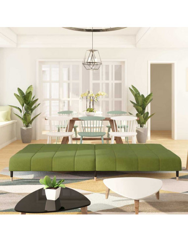 Divano Letto a 2 Posti Verde Chiaro in Velluto