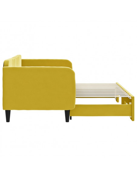 Divano Letto con Letto Estraibile Giallo 80x200 cm in Velluto