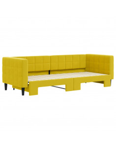 Divano Letto con Letto Estraibile Giallo 80x200 cm in Velluto 2