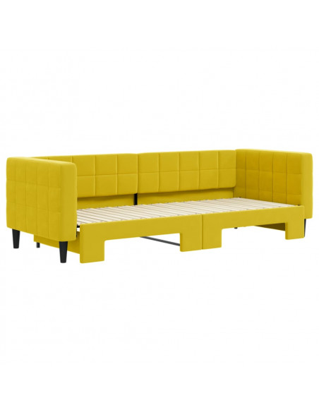 Divano Letto con Letto Estraibile Giallo 80x200 cm in Velluto