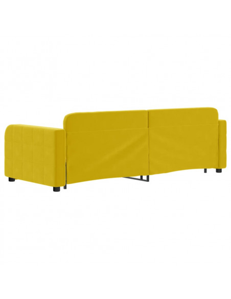 Divano Letto con Letto Estraibile Giallo 80x200 cm in Velluto