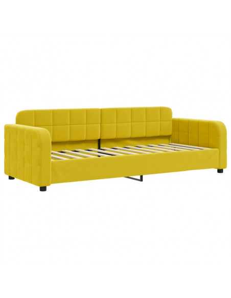 Divano Letto con Letto Estraibile Giallo 80x200 cm in Velluto