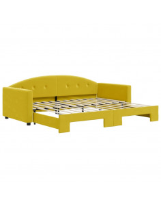 Divano Letto con Letto Estraibile Giallo 90x200 cm in Velluto