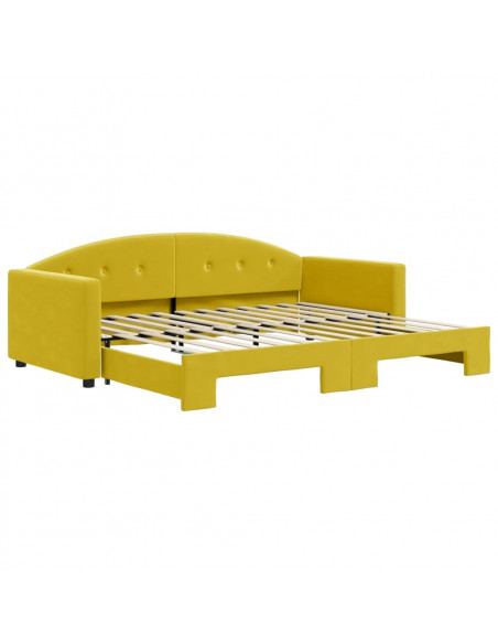 Divano Letto con Letto Estraibile Giallo 90x200 cm in Velluto