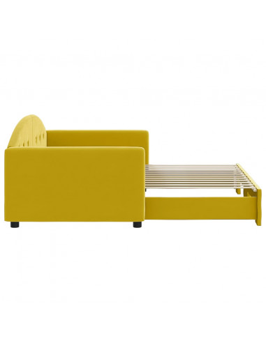 Divano Letto con Letto Estraibile Giallo 90x200 cm in Velluto