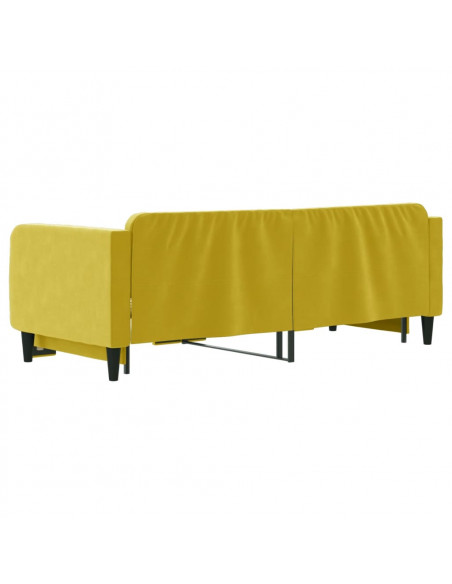 Divano Letto con Letto Estraibile Giallo 90x200 cm in Velluto